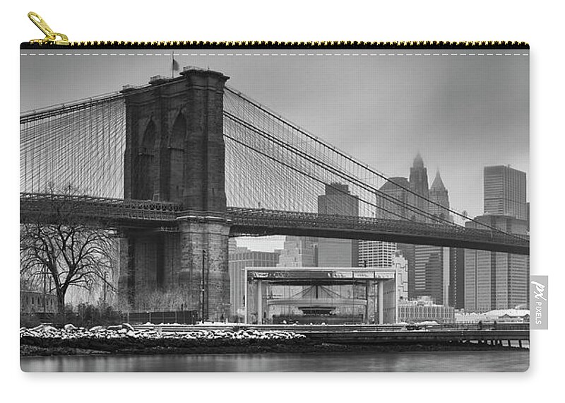 Brooklyn Bridge Zip Pouch featuring the photograph Brooklyn Bridge from Dumbo by Randy Lemoine