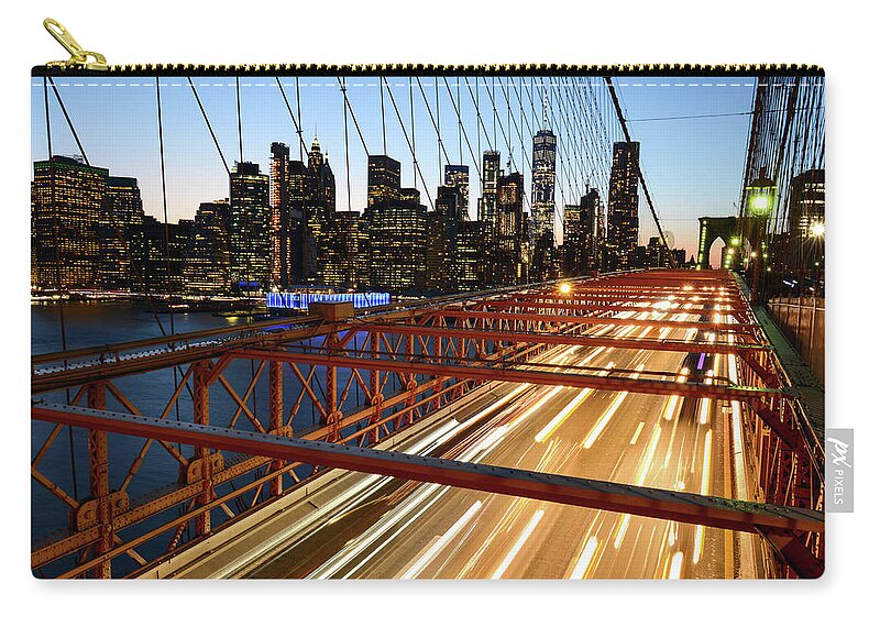 Brooklyn Zip Pouch featuring the photograph Last Exit, Brooklyn - Brooklyn Bridge, New York City by Earth And Spirit