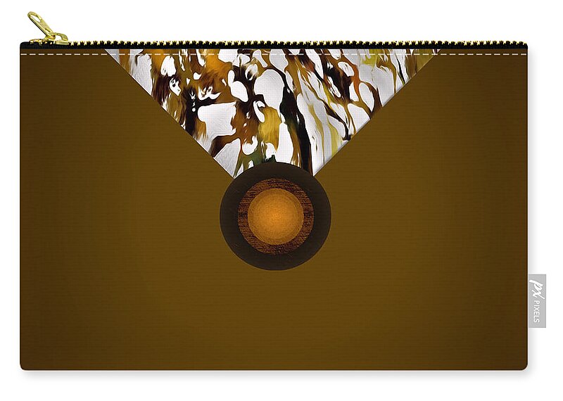 Brown Zip Pouch featuring the digital art Brown Abstract Modern Fashion Bag Design by Delynn Addams