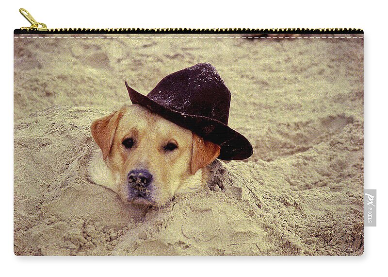 Dog Zip Pouch featuring the photograph Brown Crested Sand Dog by R C Fulwiler