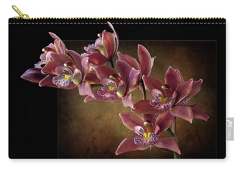 Orchids Zip Pouch featuring the photograph Brown Orchids by Endre Balogh