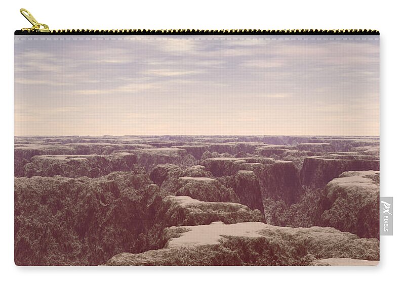 Brown Zip Pouch featuring the digital art Brown Planet by Bernie Sirelson