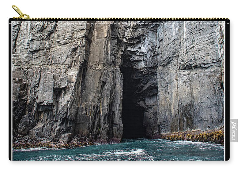Water Zip Pouch featuring the photograph Bruny Island Cliff by Frank Lee