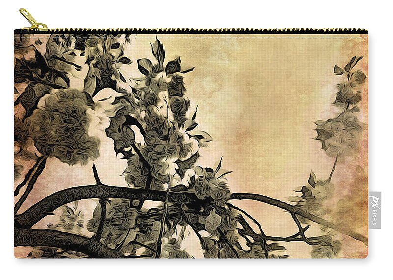 Cherry Blossoms Zip Pouch featuring the photograph Brushed Cherry Blossoms by Onedayoneimage Photography