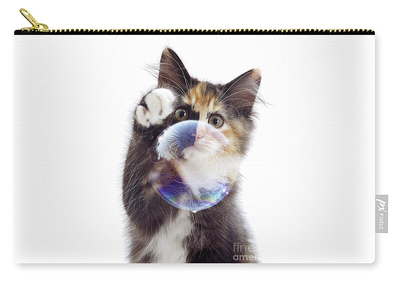 Tortoiseshell Zip Pouch featuring the photograph Bubble Trouble by Warren Photographic