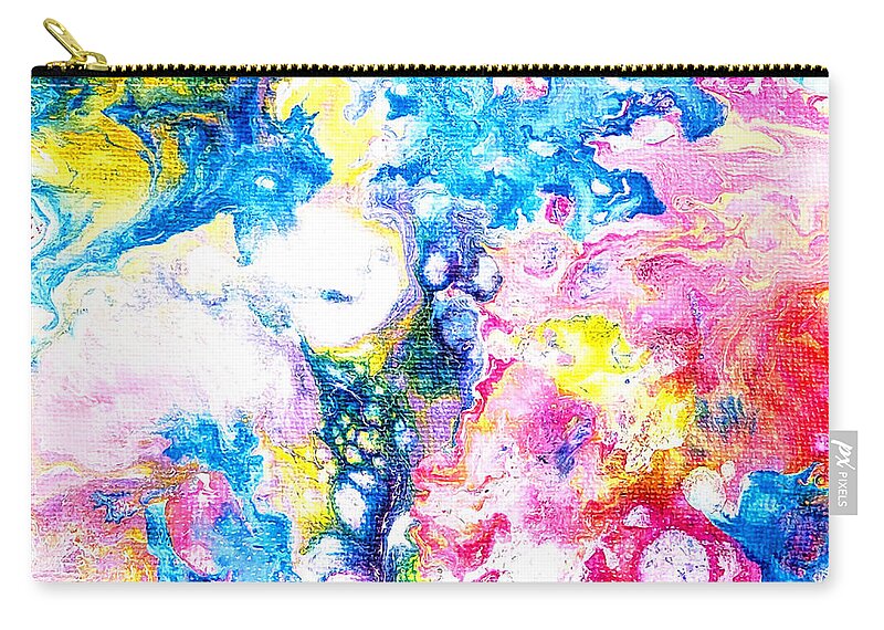 Abstract Carry-all Pouch featuring the painting Bubbles by Christine Bolden