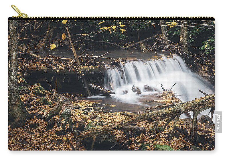 Fall Zip Pouch featuring the photograph Buck Mountain Creek Foliage and Timber by Jason Fink