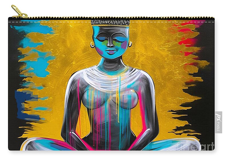 Buddha Zip Pouch featuring the painting buddha II Art Print by Crystal Stagg