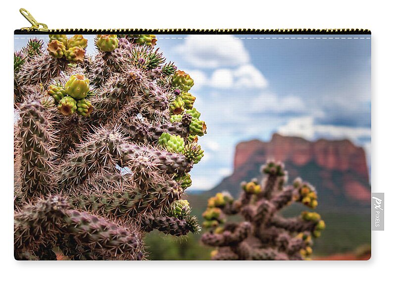 Desert Zip Pouch featuring the photograph Budding Desert Flora by Michael Smith