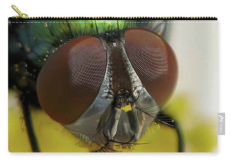 Fly Zip Pouch featuring the photograph Bugged Eyed by Lens Art Photography By Larry Trager