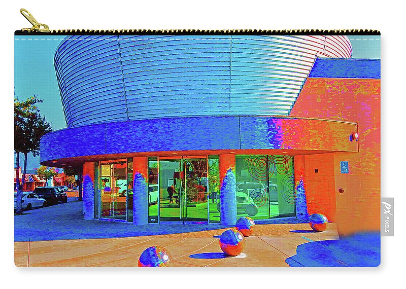 Architecture Zip Pouch featuring the photograph Building With Balls by Andrew Lawrence