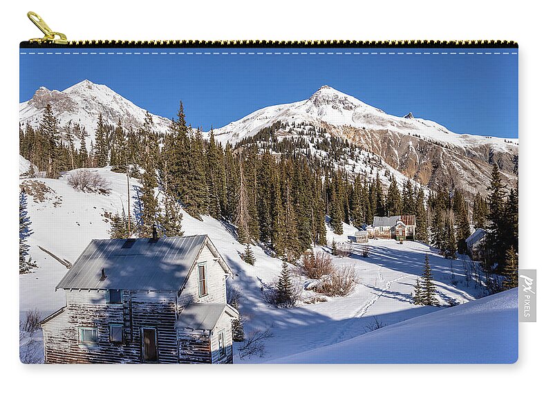 Building Zip Pouch featuring the photograph Buildings of the Idarado Mine by Craig A Walker