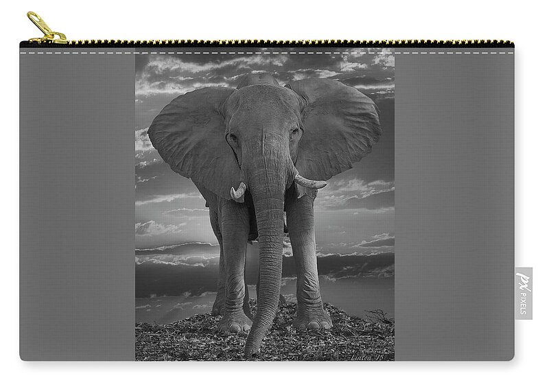 Elephant Carry-all Pouch featuring the photograph Bull Elephant by Larry Linton