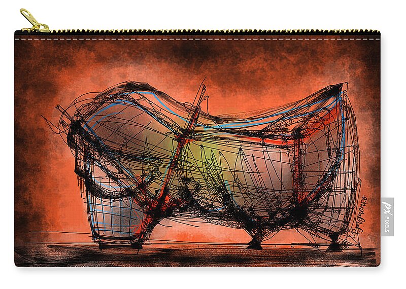 Bull Carry-all Pouch featuring the digital art Bullding by Ljev Rjadcenko