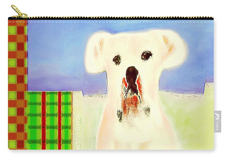 Art For Children Zip Pouch featuring the digital art Bulldog Rana Art 64 by Miss Pet Sitter