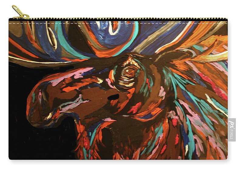Animals Carry-all Pouch featuring the painting Bullwinkel by Marilyn Quigley