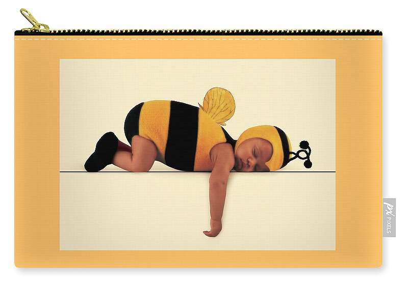 Bee Zip Pouch featuring the photograph Bumblebee #5 by Anne Geddes