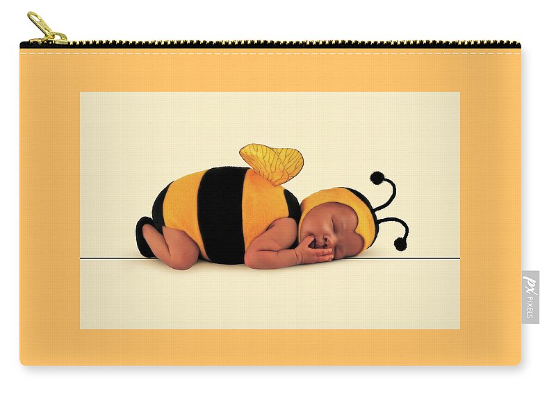 Bee Carry-all Pouch featuring the photograph Bumblebee #6 by Anne Geddes