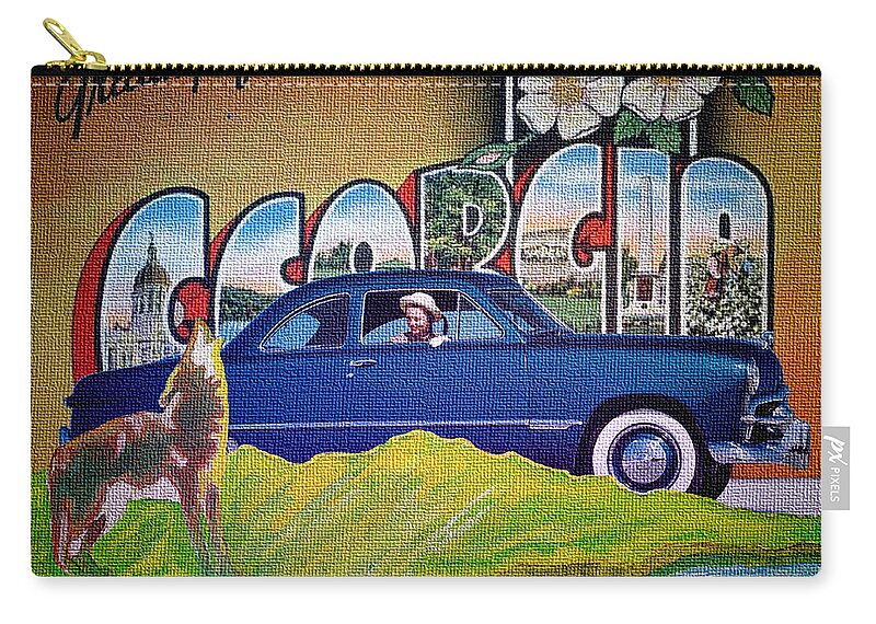 Dixie Road Trips Zip Pouch featuring the digital art Dixie Road Trips / Georgia by David Squibb