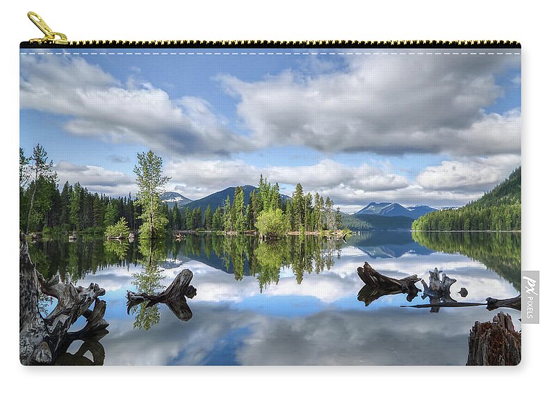 Mountain Zip Pouch featuring the photograph Bumping Lake Reflections by Loyd Towe Photography