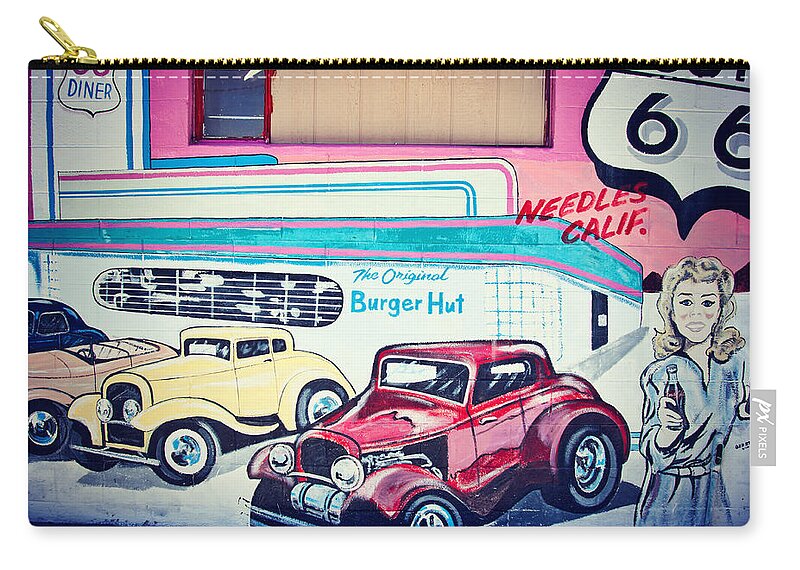 Mural Zip Pouch featuring the photograph Burger Hut by Tatiana Travelways