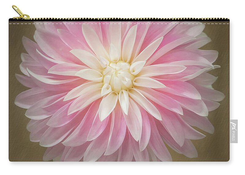 Pink Zip Pouch featuring the photograph Burst of Pink Dahlia by Sylvia Goldkranz