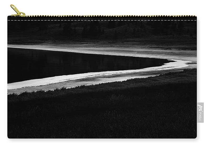 Lake Zip Pouch featuring the photograph Buse Lake Shoreline by Theresa Tahara