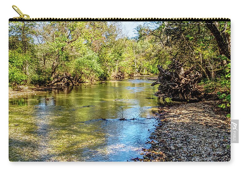 Busiek State Forest Zip Pouch featuring the photograph Busiek Camp Creek Autumn by Jennifer White