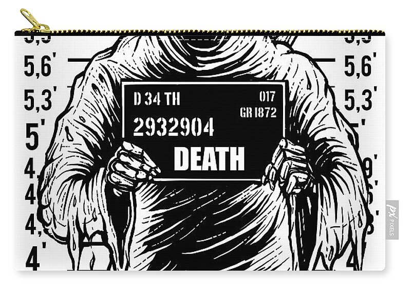 Death Zip Pouch featuring the digital art Busted Death by Long Shot