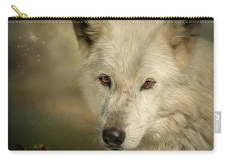 Wolf Carry-all Pouch featuring the digital art Buttercup by Maggy Pease