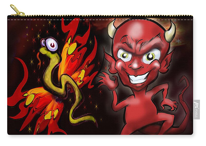 Butterfly Zip Pouch featuring the digital art Butterfly n Demon by Kevin Middleton