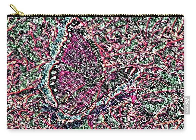 Butterfly Zip Pouch featuring the digital art Butterfly Pause by Elaine Berger