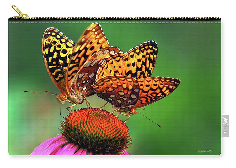 Butterfly Zip Pouch featuring the photograph Butterfly Twins by Christina Rollo
