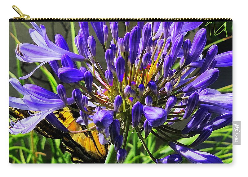 Butterfly Zip Pouch featuring the photograph Butterlfy Inside A Flower by DC Langer