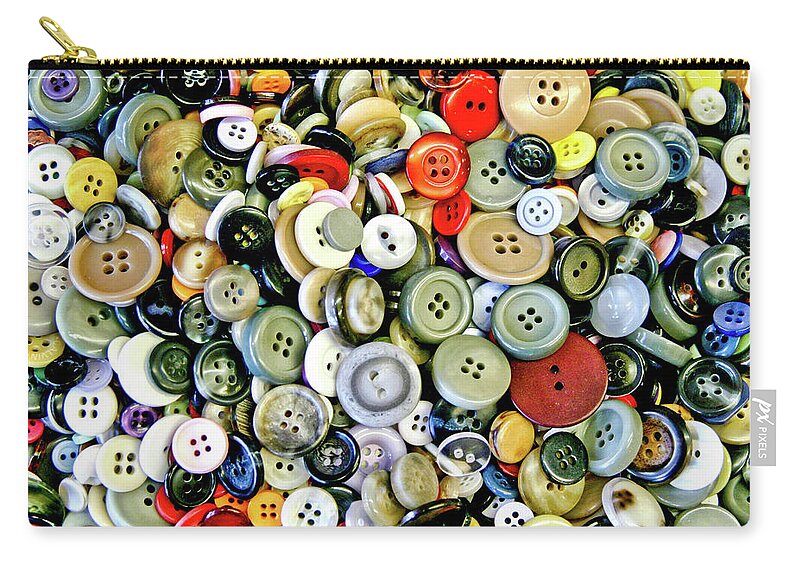 Buttons Zip Pouch featuring the photograph Buttons by Steve Ladner
