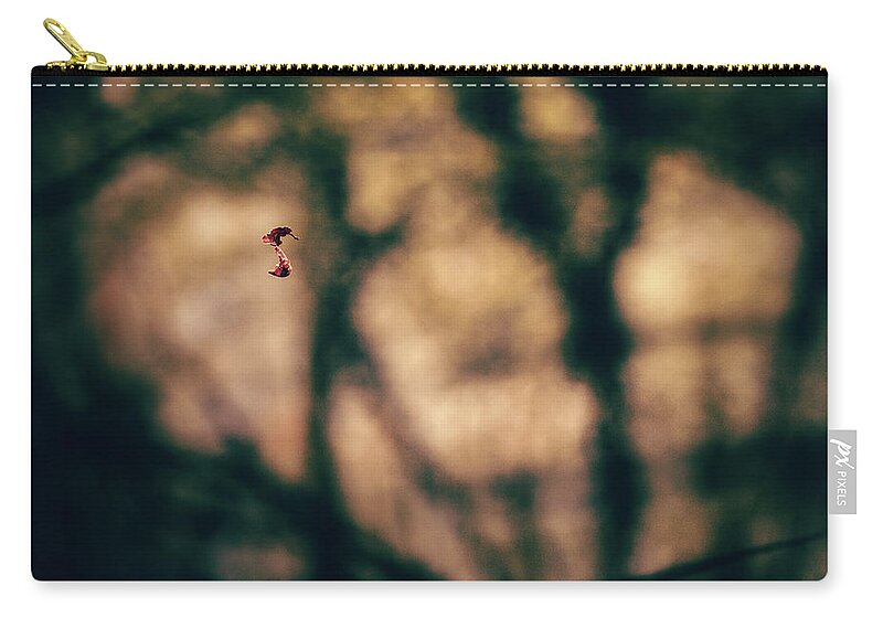 Forest Zip Pouch featuring the photograph By a thread by Gavin Lewis
