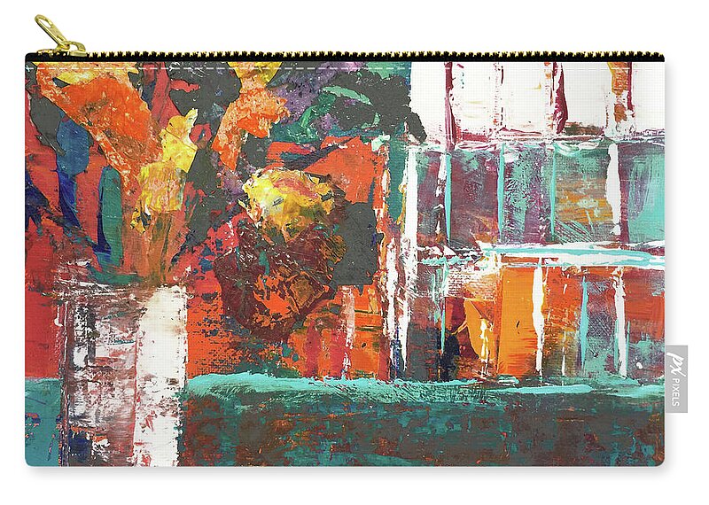 Other Zip Pouch featuring the mixed media By the Other Window by Linda Bailey