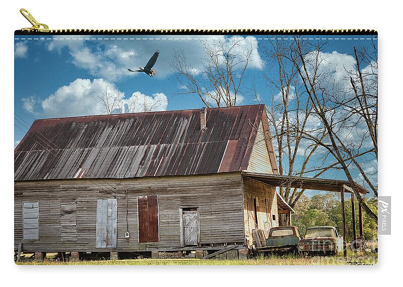 Barns Zip Pouch featuring the photograph Bygone by DB Hayes