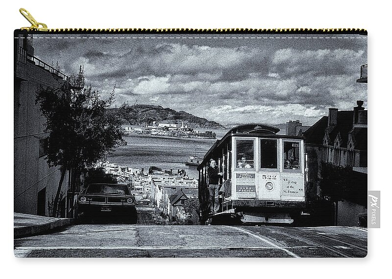 The Buena Vista Zip Pouch featuring the photograph Cable Car by Tom Singleton