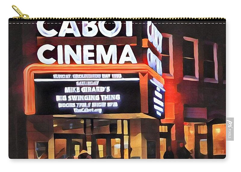  Zip Pouch featuring the photograph Cabot Theater, Beverly MA by Adam Green