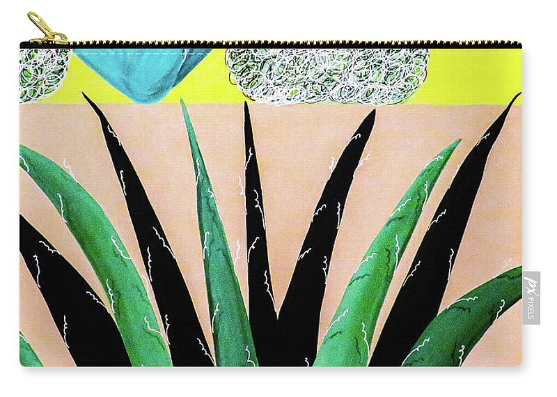 Cactus Zip Pouch featuring the painting Cactus Everywhere by Ted Clifton