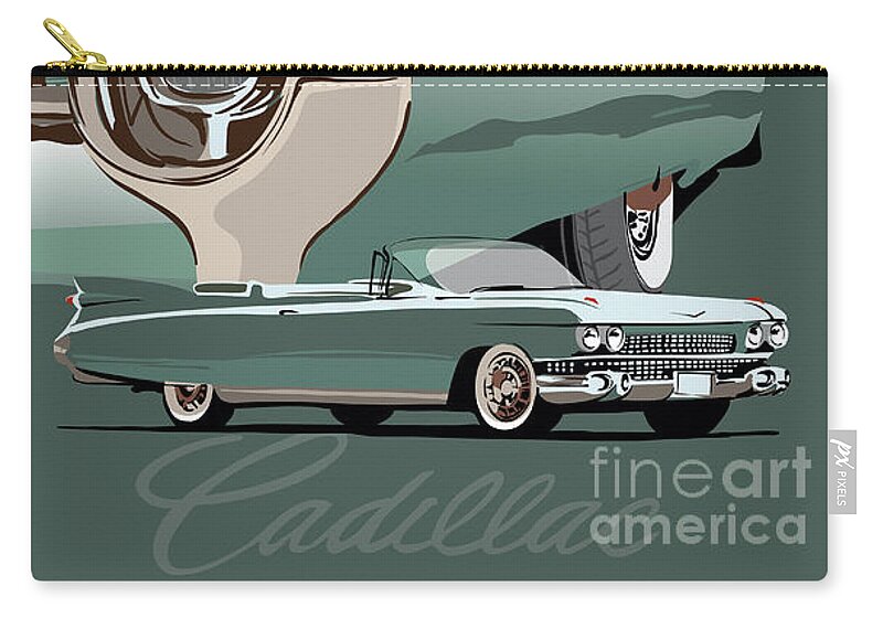 Cadillac Bolero Carry-all Pouch featuring the painting Cadillac Bolero by Sassan Filsoof