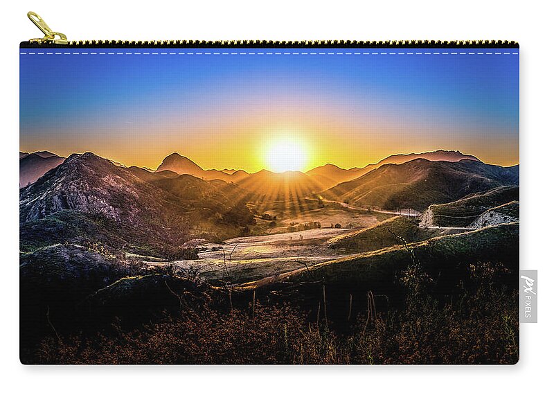 California Zip Pouch featuring the photograph Calabasas Sunset by Dee Potter