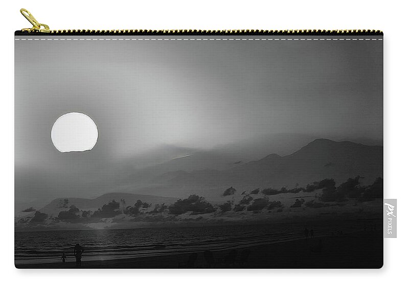 Monochrome Zip Pouch featuring the photograph California Beach by Jim Signorelli