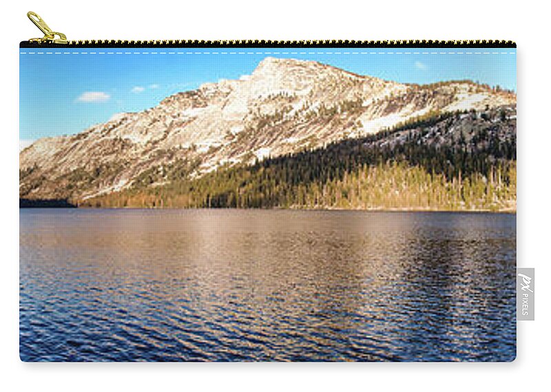 California Zip Pouch featuring the photograph California Mountains Cold Lake Waters panorama by Dan Carmichael