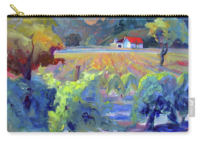 Vineyard Zip Pouch featuring the painting Calistoga Dreaming by John McCormick