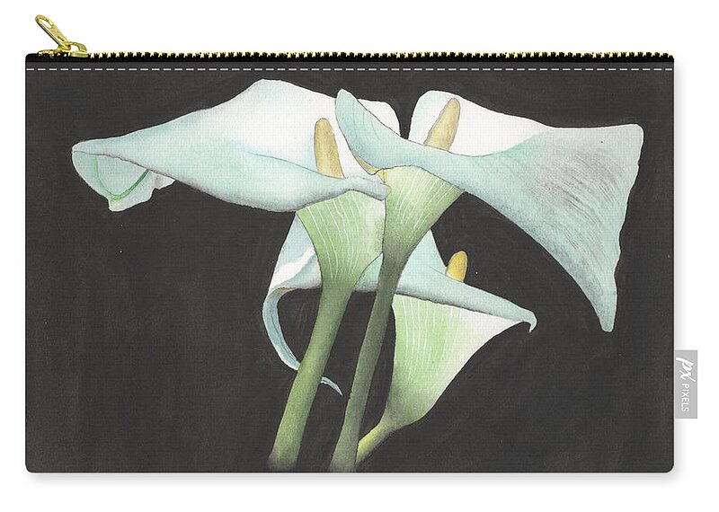 Calla Lily Zip Pouch featuring the painting Calla Lily by Bob Labno