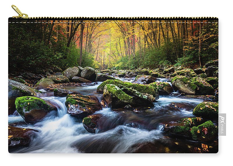 Big Creek Zip Pouch featuring the photograph Calm by Darrell DeRosia
