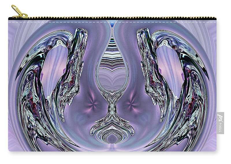 Fractal Art Zip Pouch featuring the digital art Calming Amethyst by Connie Publicover