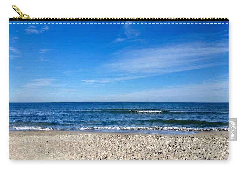 Kure Beach Zip Pouch featuring the photograph Calming Ocean View by Rick Nelson